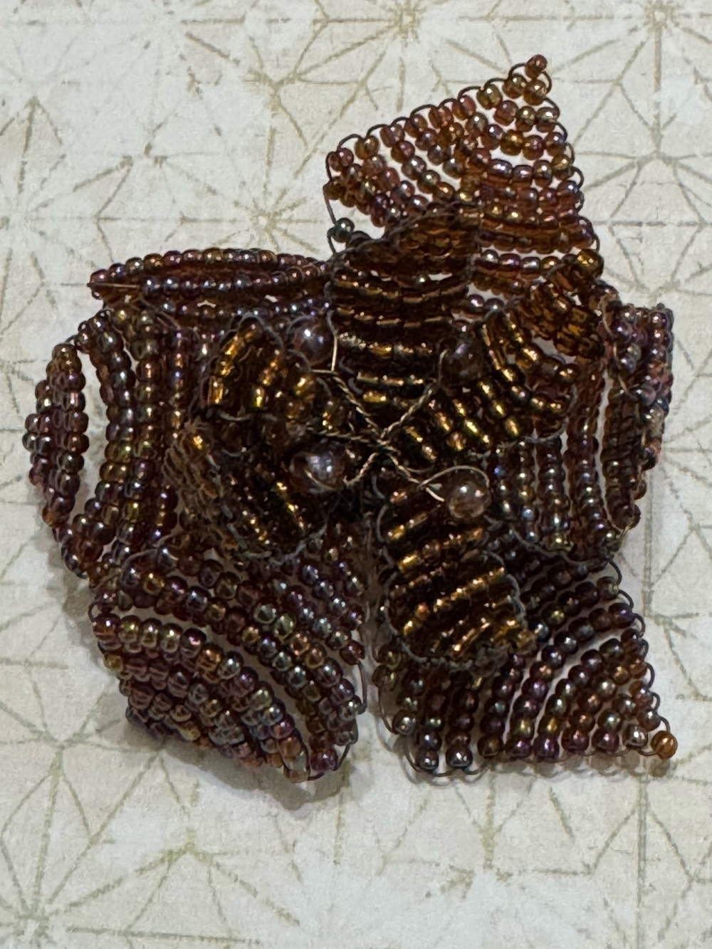 LEE ANGEL BEADED FLOWER PIN BROOCH